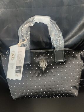 Kurt Geiger Black Studded Satchel with Decorative Clasp – NWT